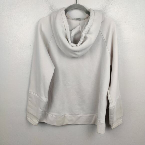 AllSaints Olivia Lucia Hoodie‎ Womens XS Pale Gray Pink Graphic Pullover Fleece - Picture 7 of 11